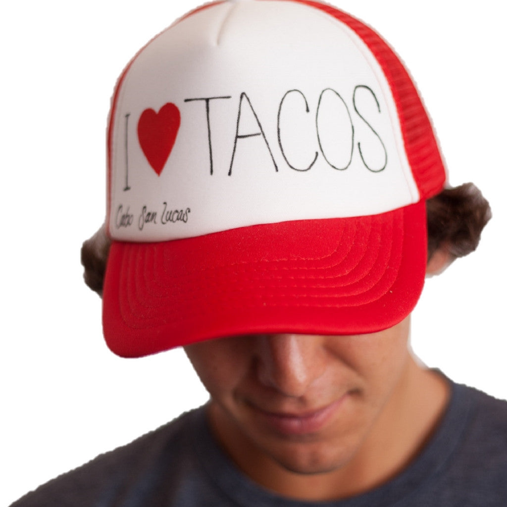 Hand Painted I Love Tacos Hat