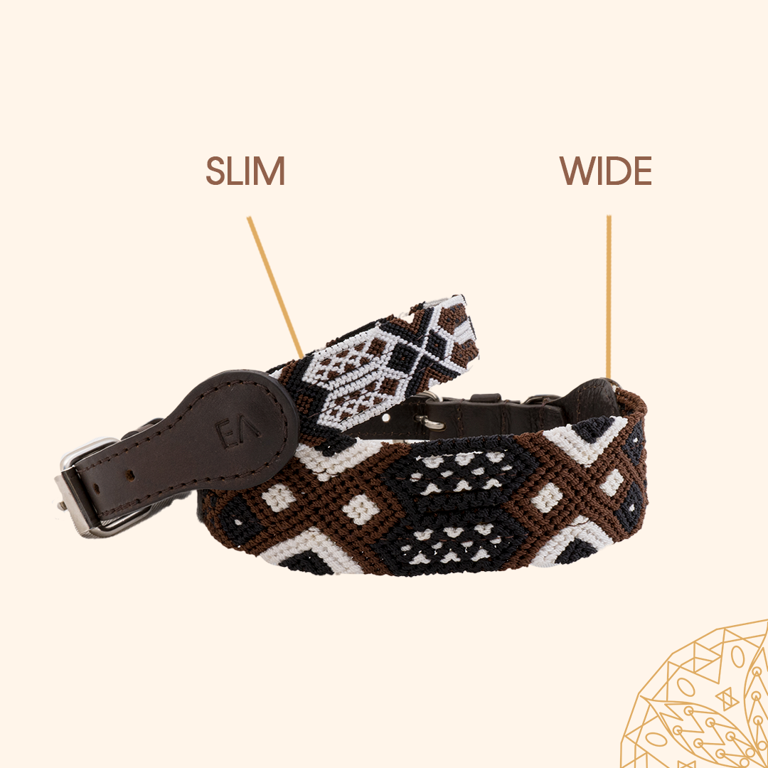 Embroidered Dog Collar - Genuine Leather | Muddy Paws