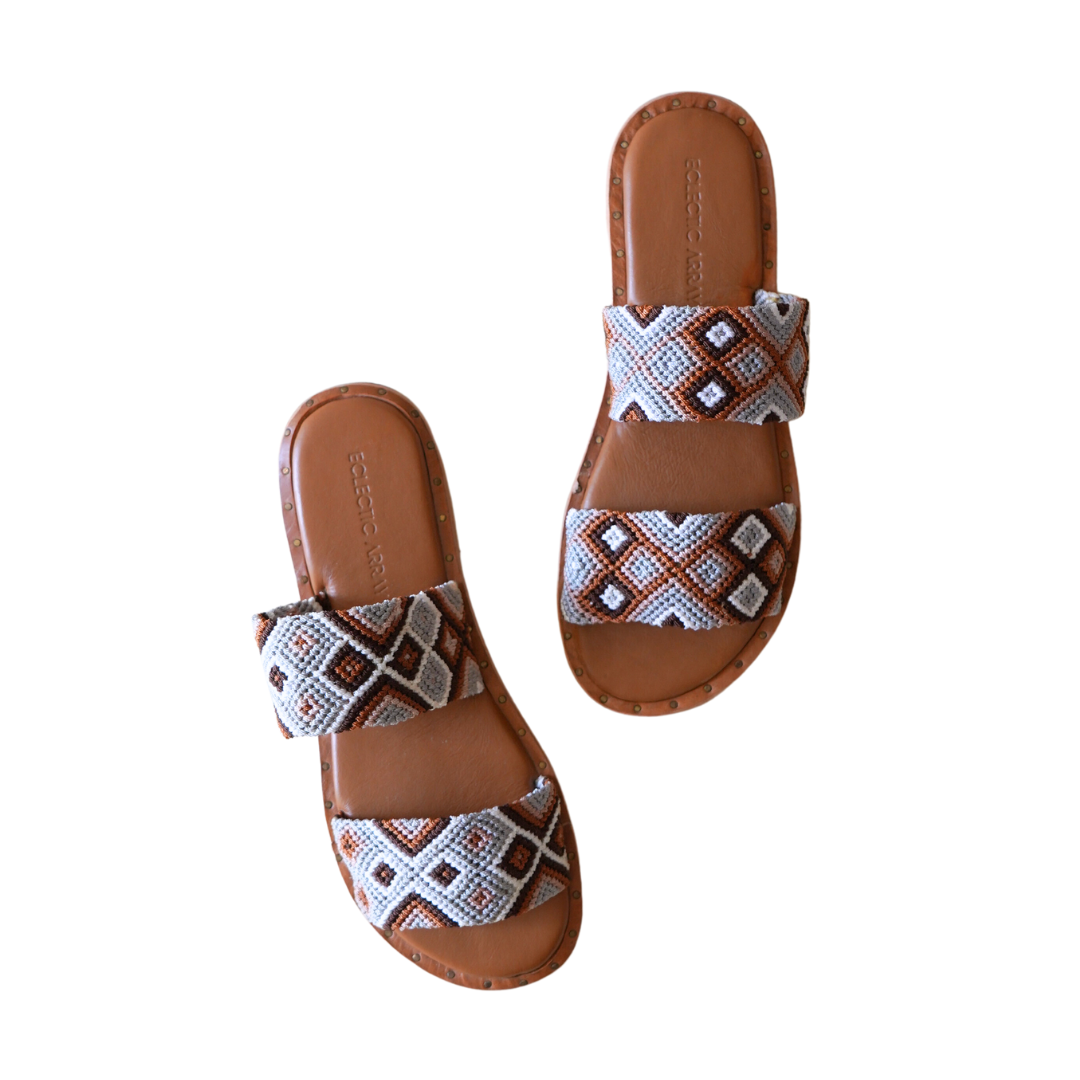 Hasen Woven Bands Tan Lines Sandals