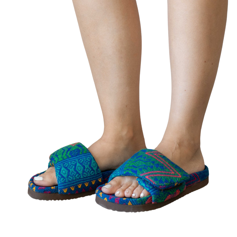 Puffy Sandals Guatemalteco - Rosa/Azul