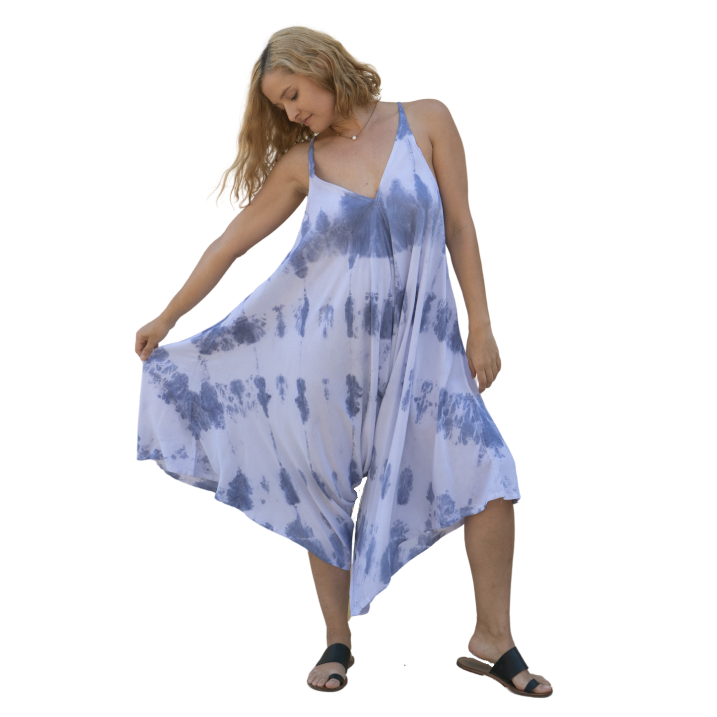 Romper Shibori Navy Blue / White