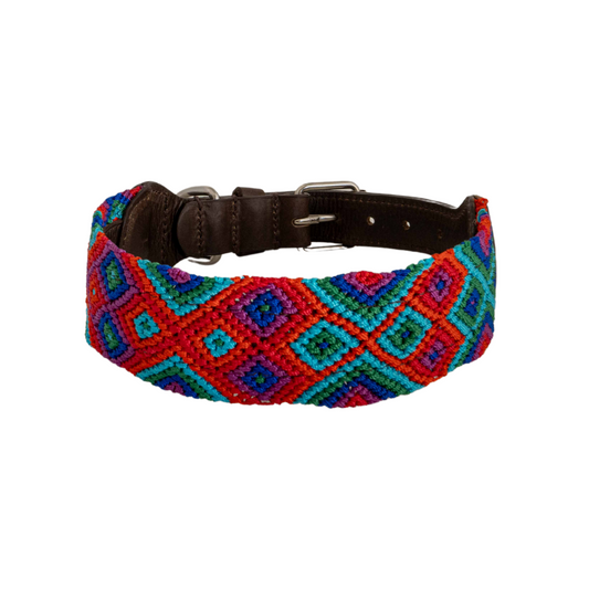 Embroidered Dog Collar - Genuine Leather | Sparrow's Collection