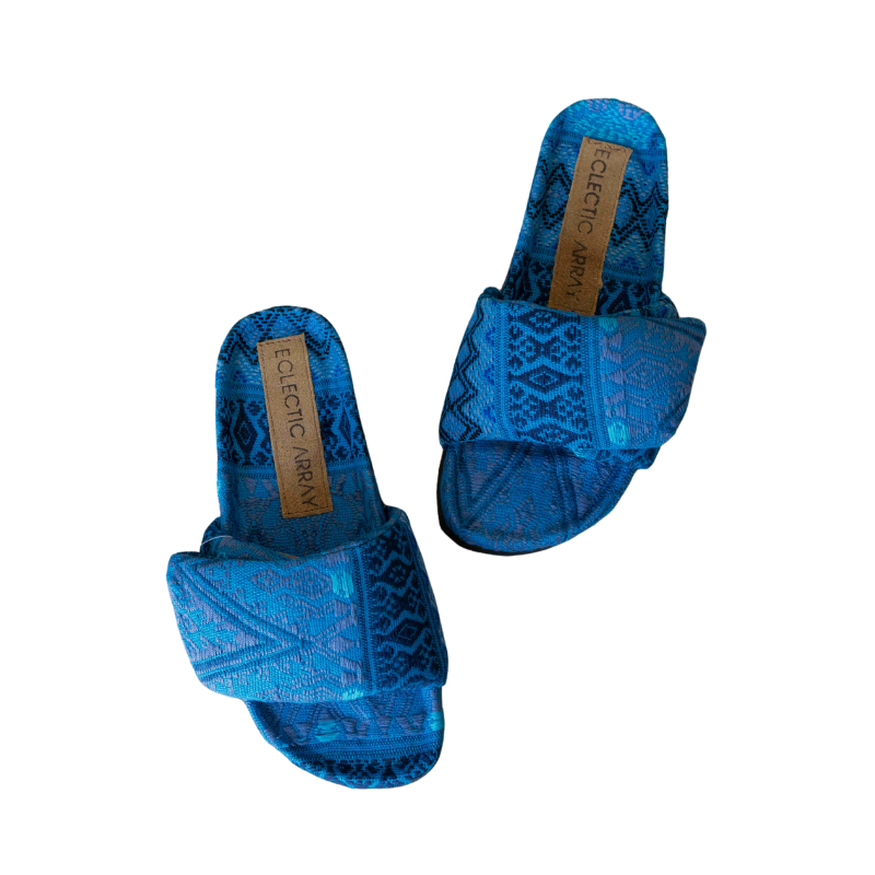 Puffy Sandals Guatemalteco - Azul Claro/Negro