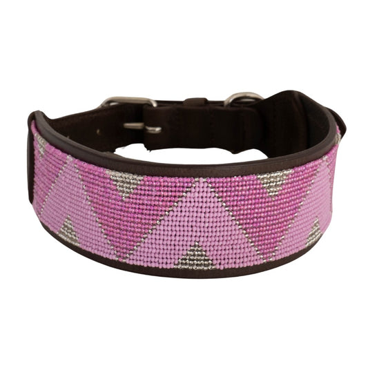 Beaded Dog Collar | Pink