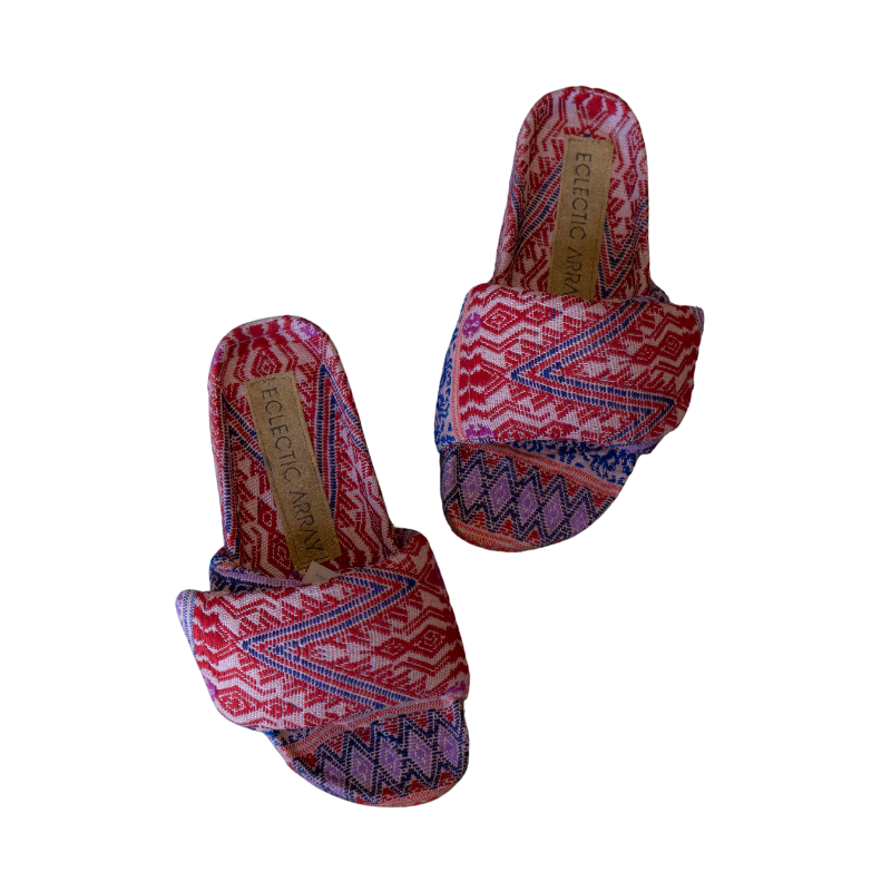 Puffy Sandals Guatemalteco - Rosa Pastel/Morado