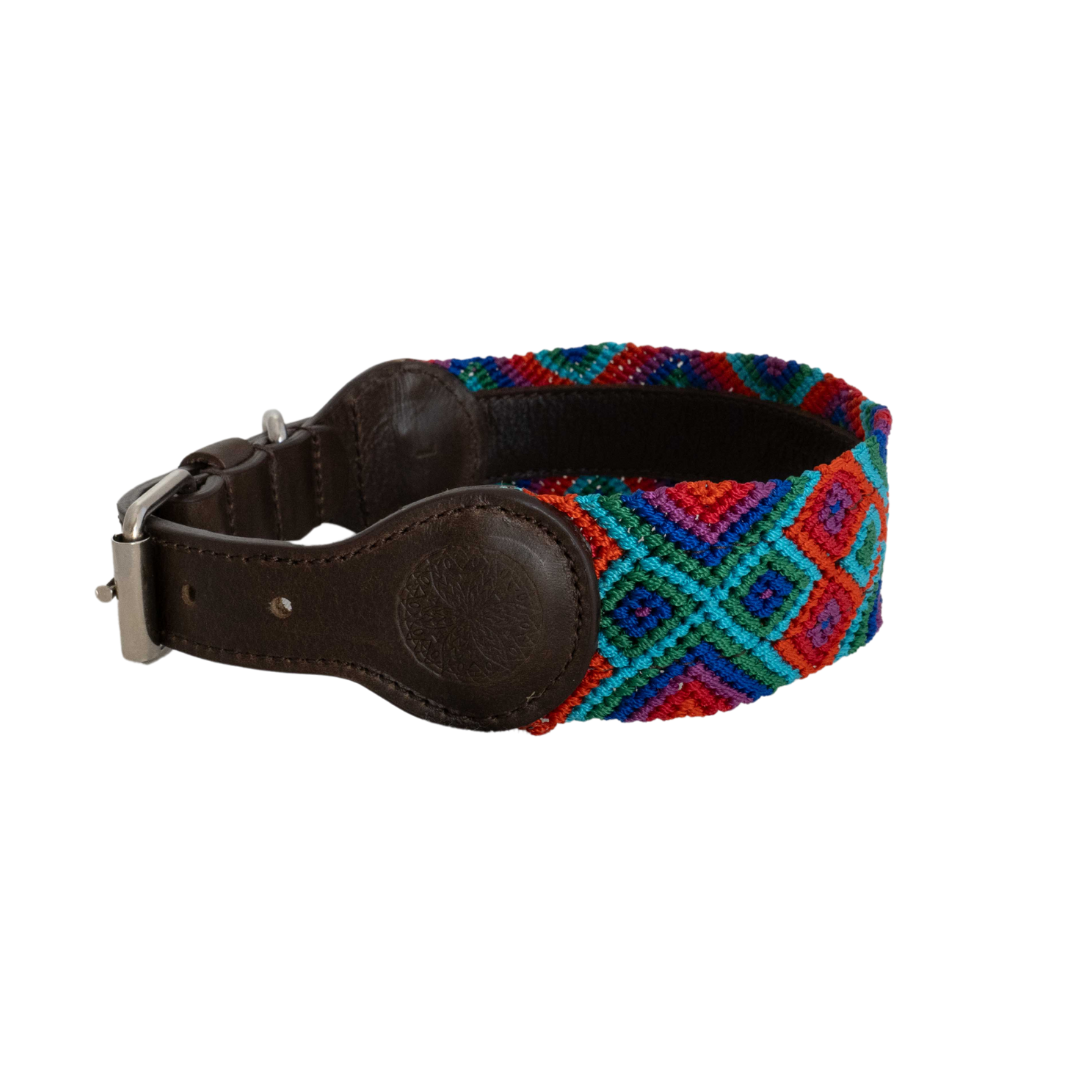 Embroidered Dog Collar - Genuine Leather | Sparrow's Collection