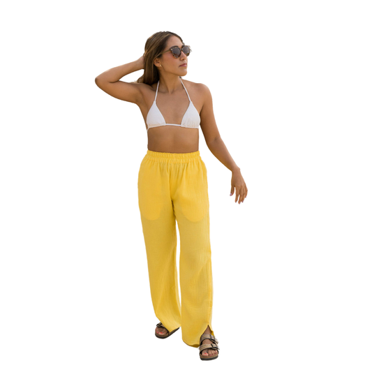 Pants Helsol Viri Yellow Cotton