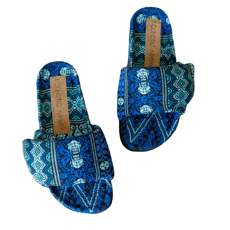 Puffy Sandals Guatemalteco - Azul Marino/ Turquesa