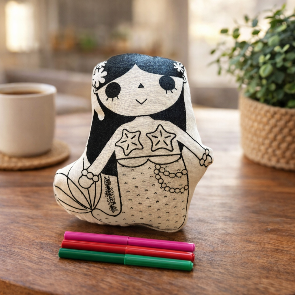 Reusable washable coloring toy for kids. Color, wash, and color again. Inspired by Mexican culture and made in Mexico. Includes markers.