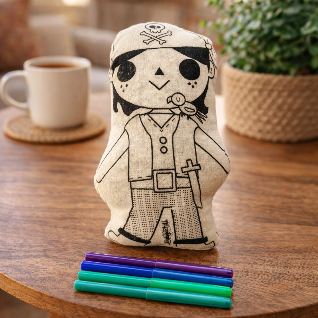 Reusable washable coloring toy for kids. Color, wash, and color again. Inspired by Mexican culture and made in Mexico. Includes markers.