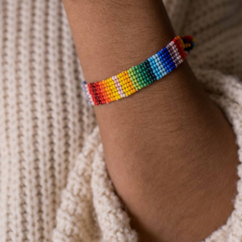 Beaded Dog Collar | Rainbow