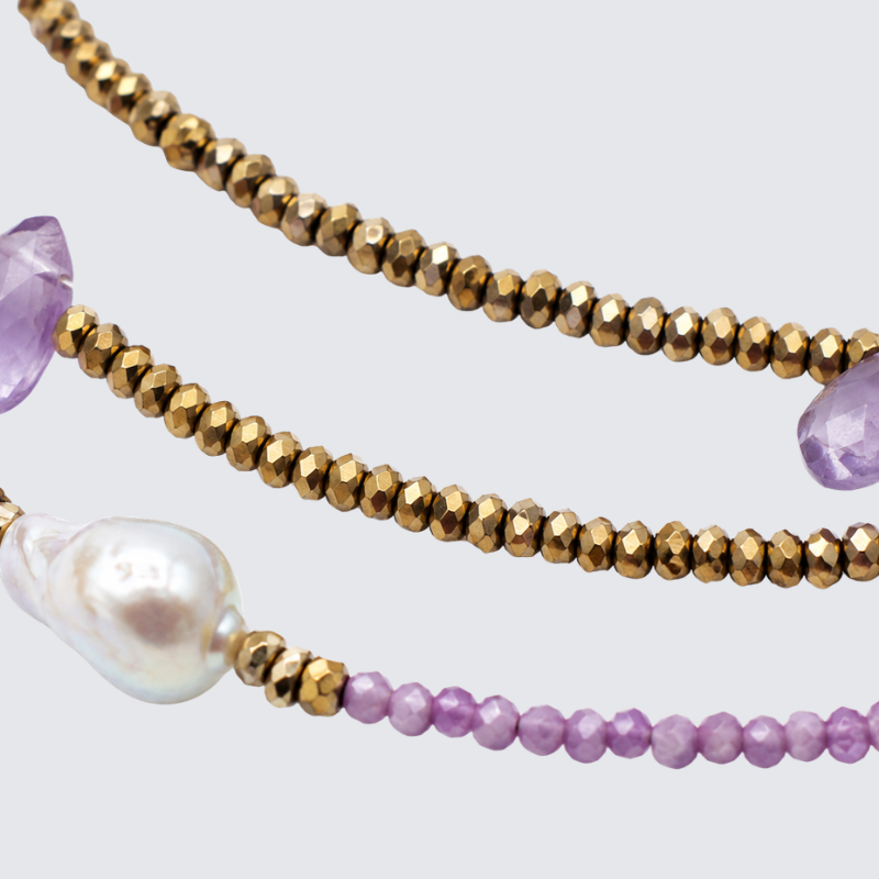 Multi-Wrap Gemstone Necklace