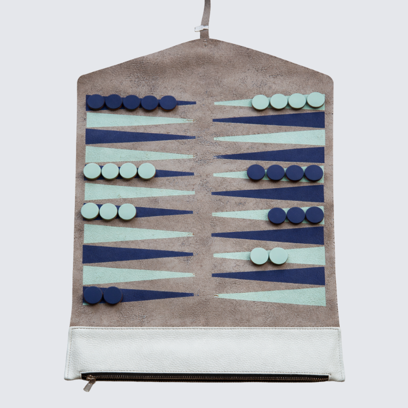 Leather Backgammon Set – Eclectic Array - Nevis / Mexico