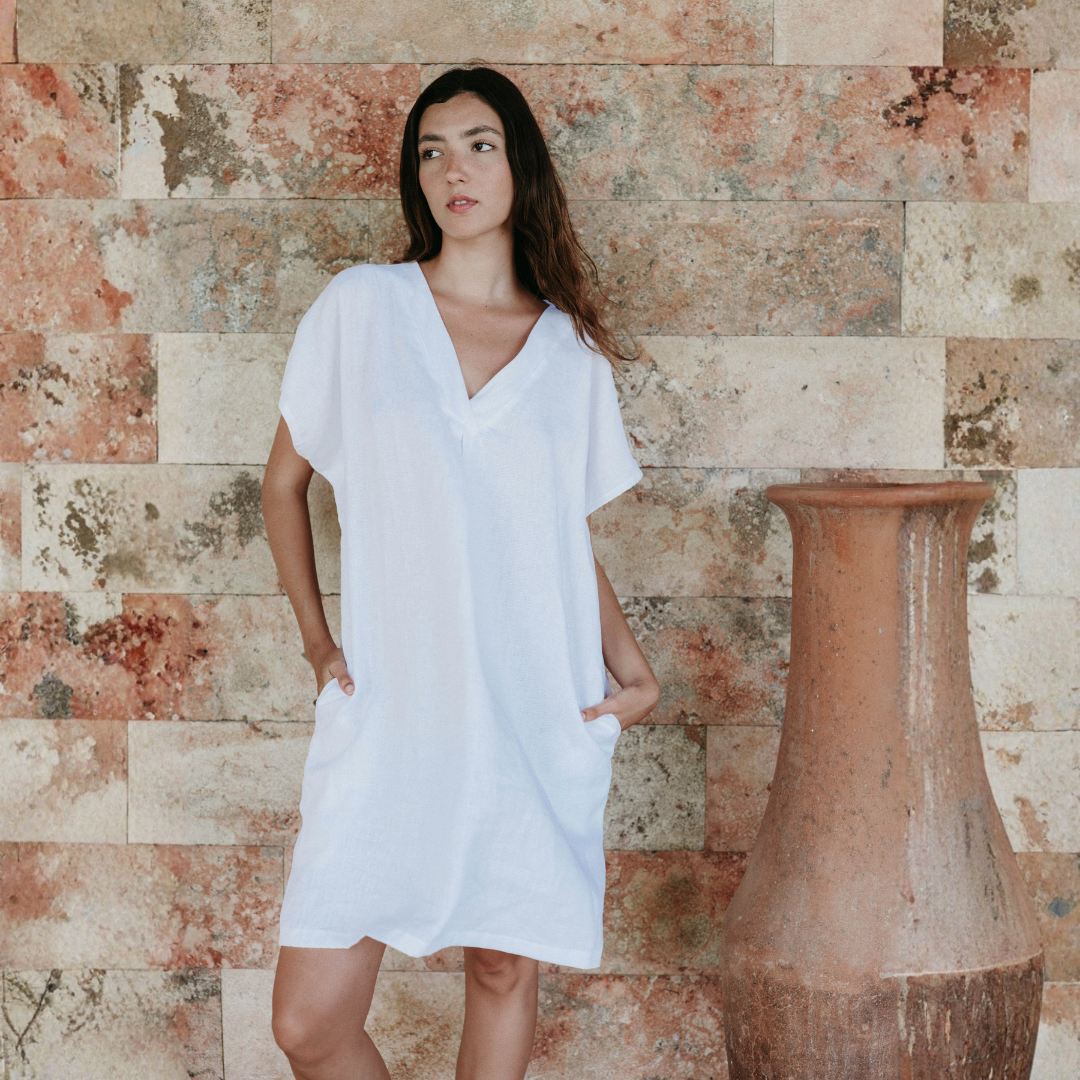 linen kaftan dress
breathable linen cover up
lightweight summer kaftan
resort wear kaftan
relaxed linen dress