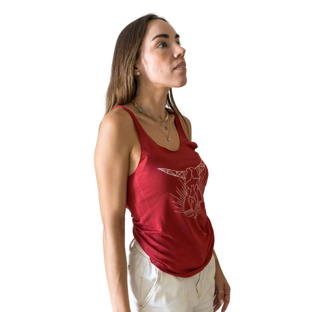 Sunset Skull Tank Top Red