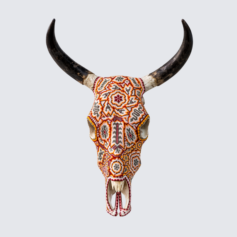 Beaded  Huichol Skull