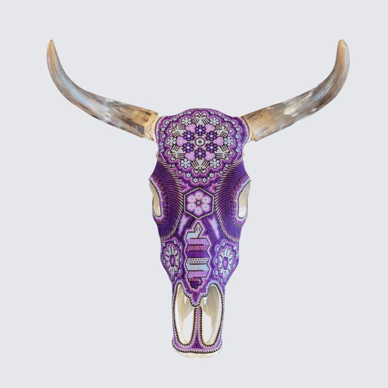 Beaded Huichol Skull N64