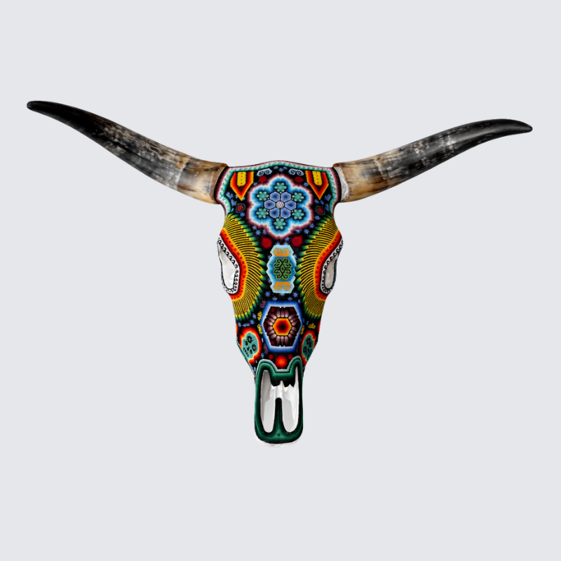 Beaded Huichol Skull N47