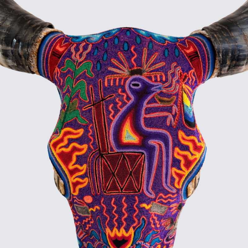Threaded Huichol Skull 1