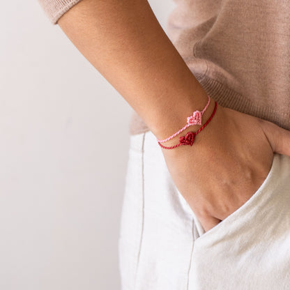 Macrame Small Heart Bracelet