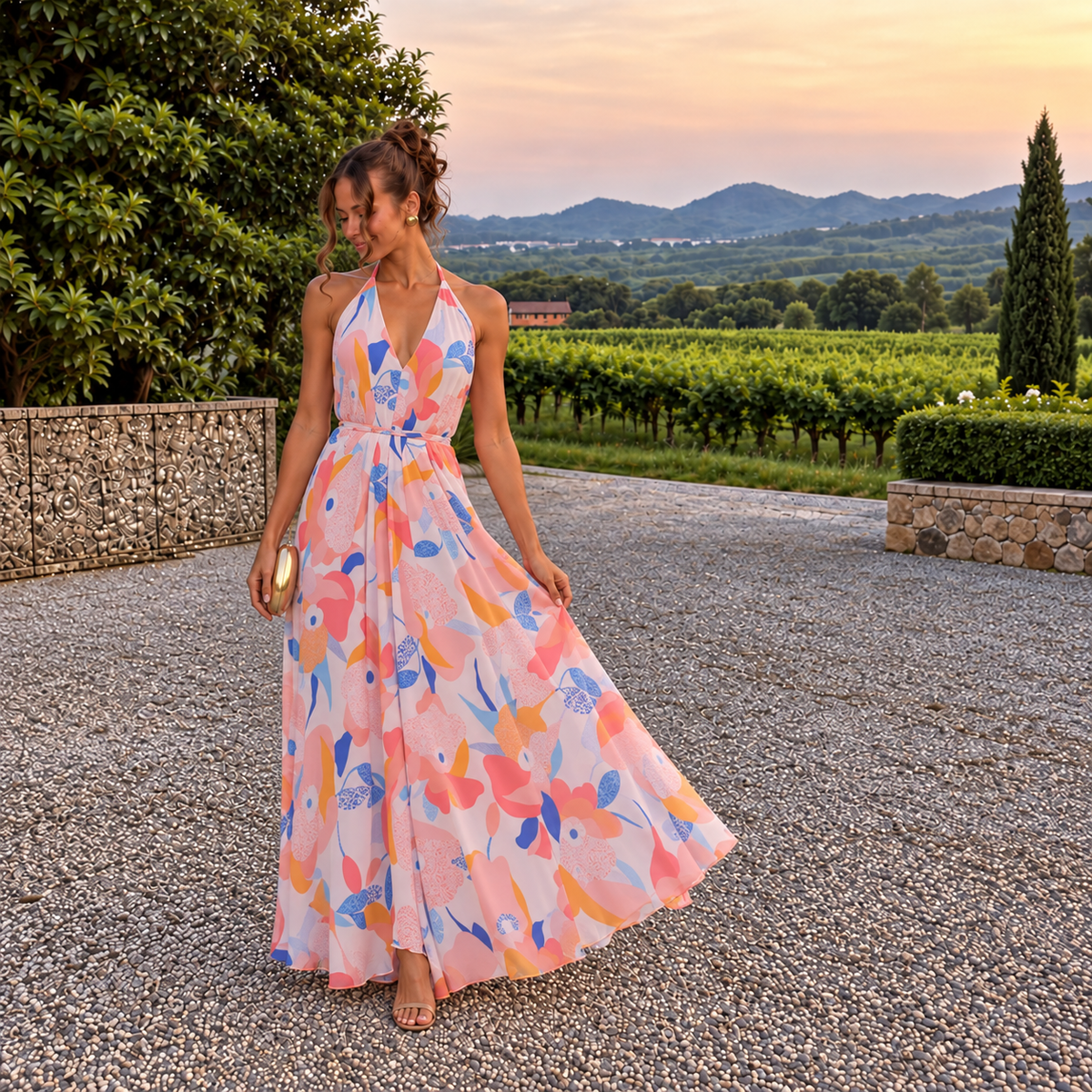 Noosa Maxi Dress · Coral Bloom