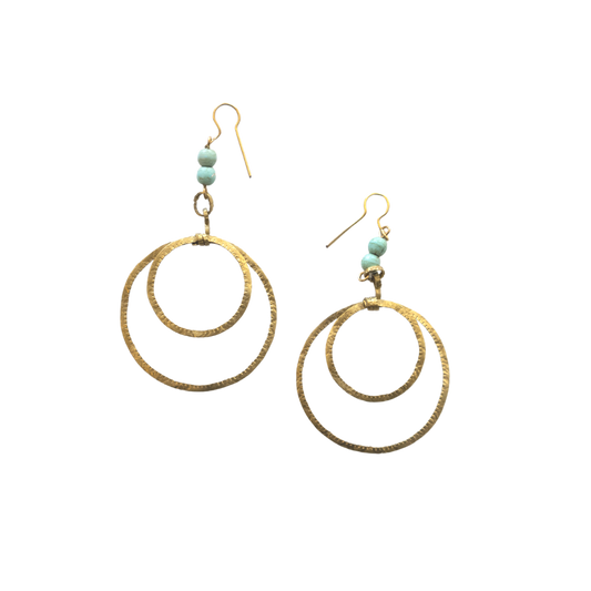 Brass Earring Double Hoop