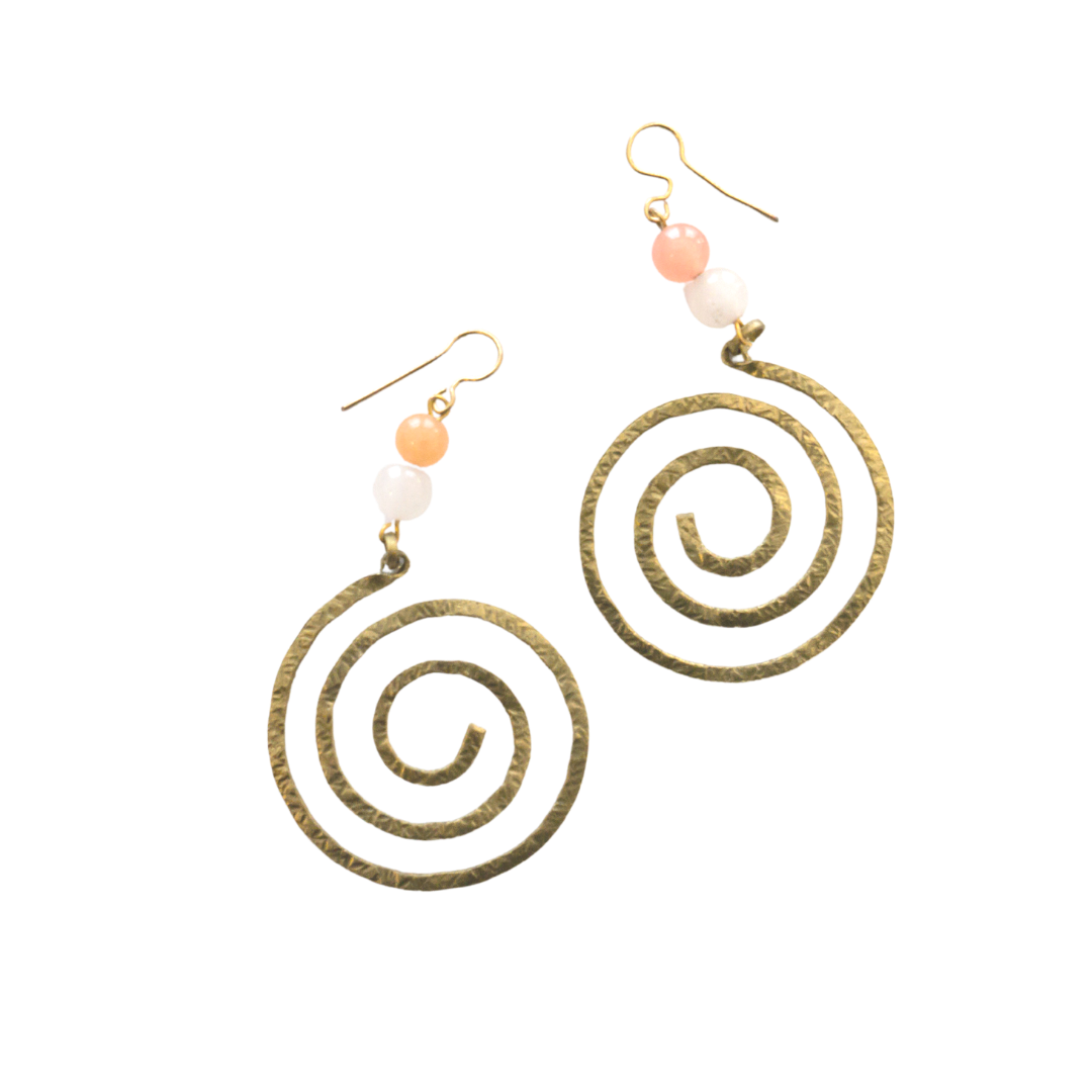 Brass Earrings Spiral