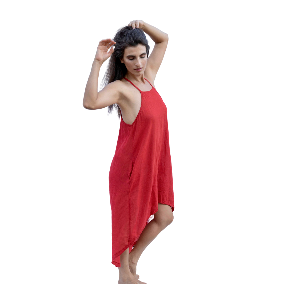 Halter Coverup Dress Rojo