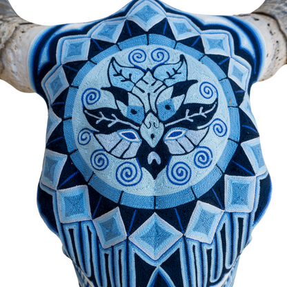 Threaded Huichol Skull N25