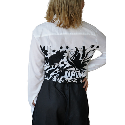 Hand Embroidered Otomi Shirt - Black