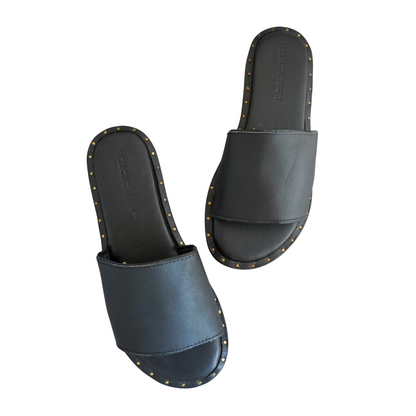 Luna Leather Black Sandals