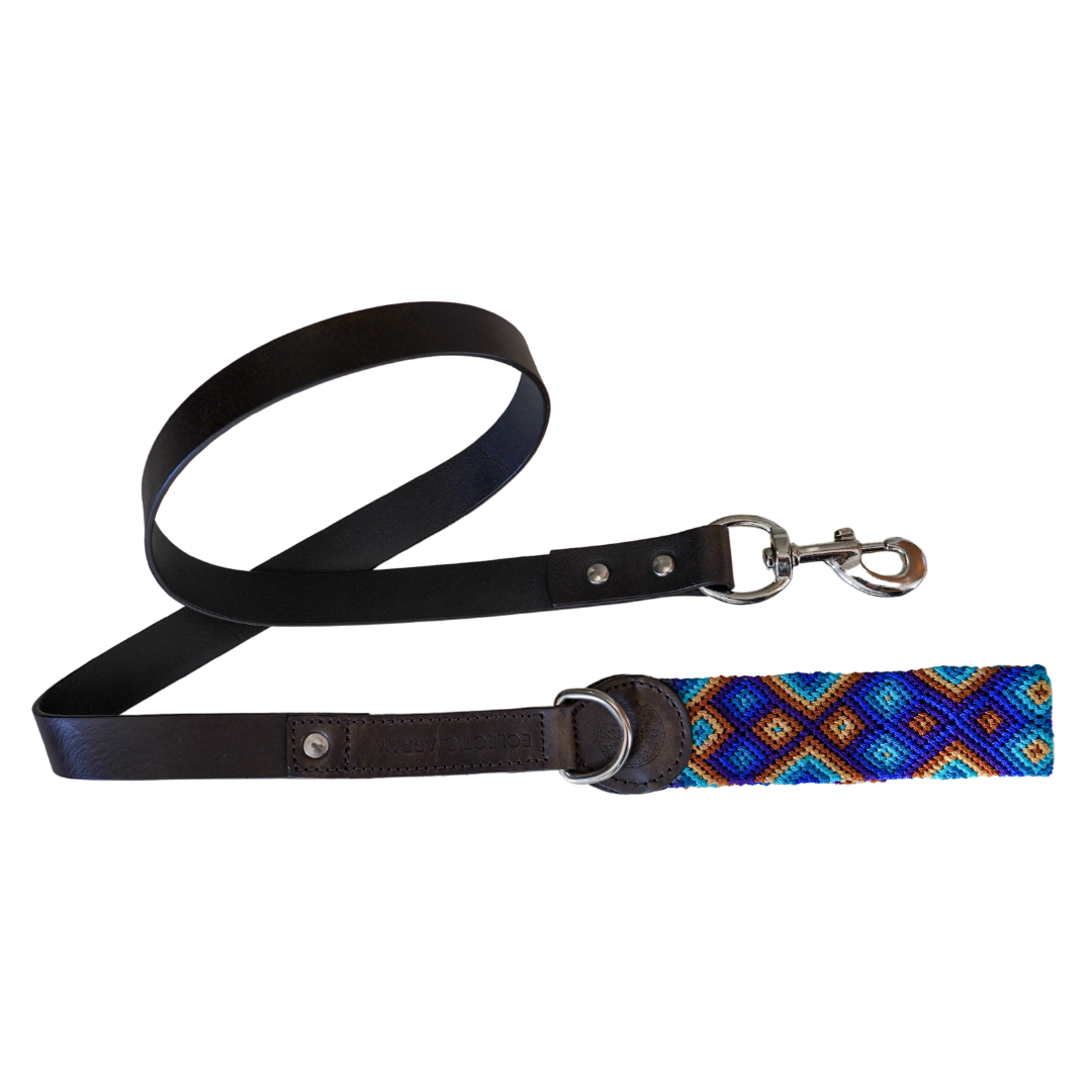 Deep Blue - Leather Dog Leash – Eclectic Array
