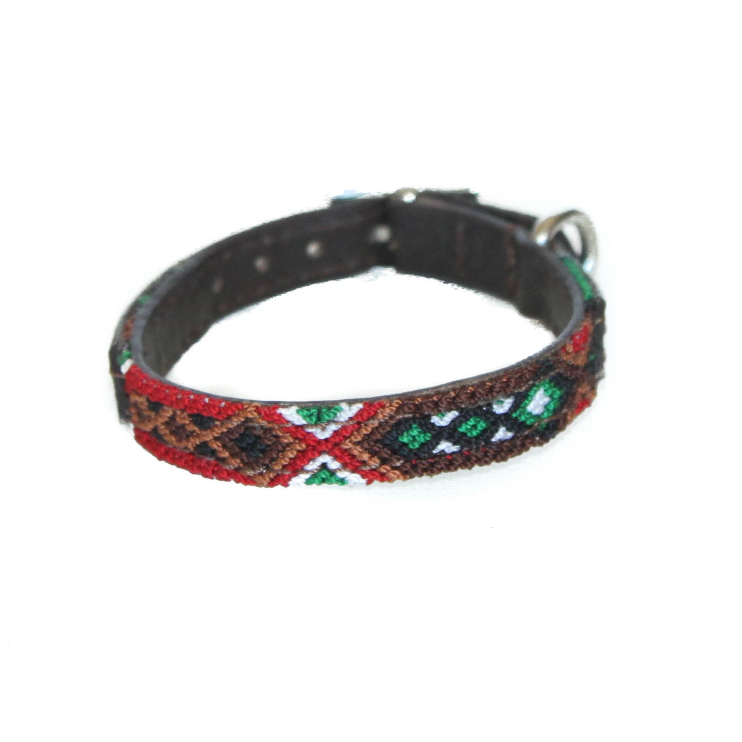 Brick - Embroidered Dog Collar With Leather
