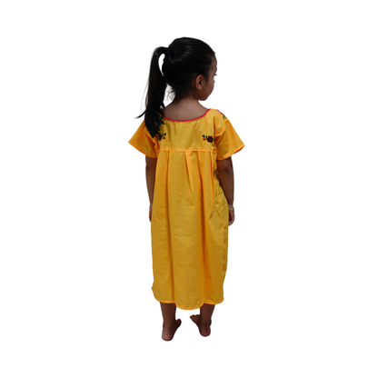 Embroidered Dress Kids	Yellow