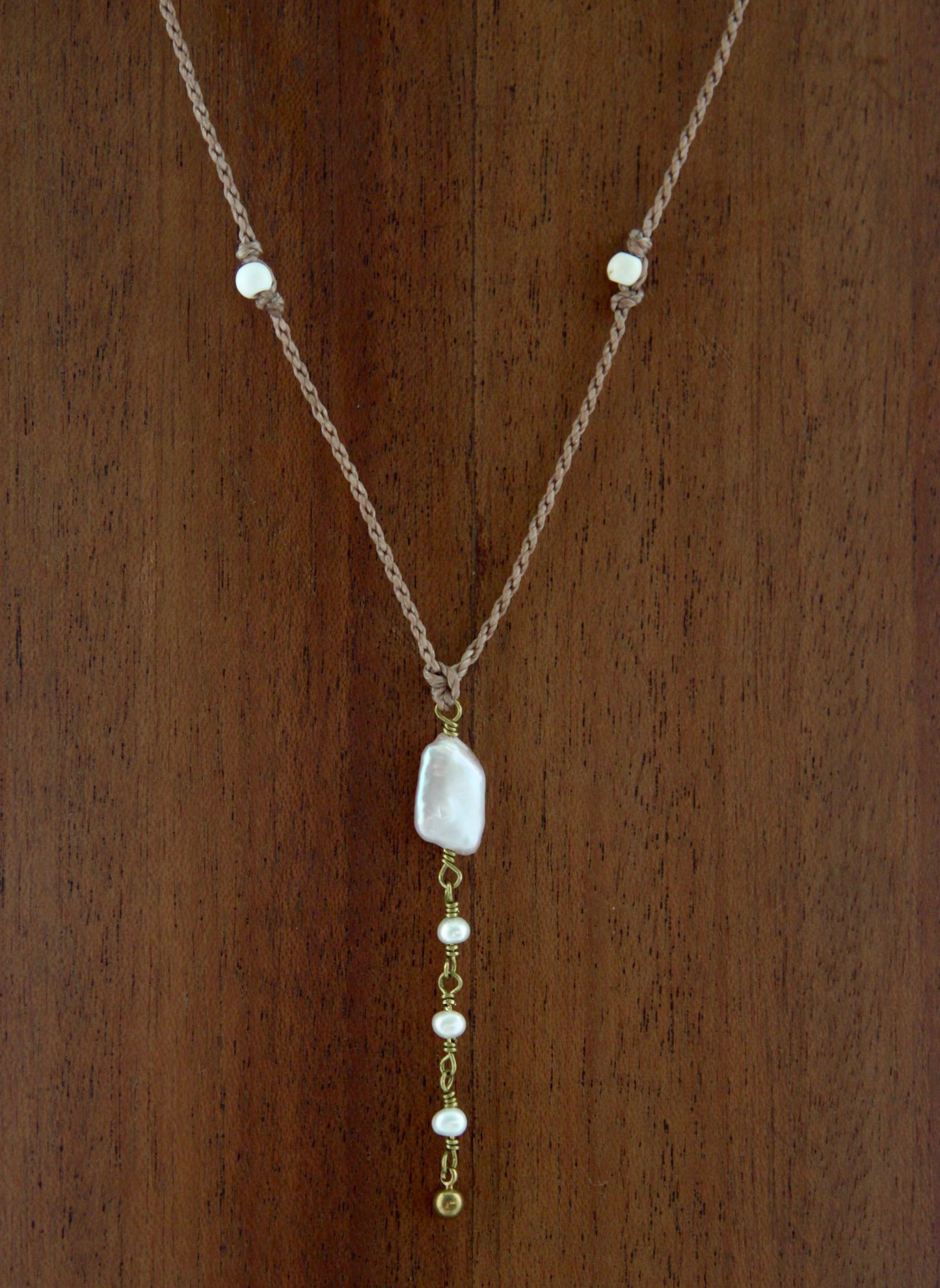 Macrame Pearl Necklace