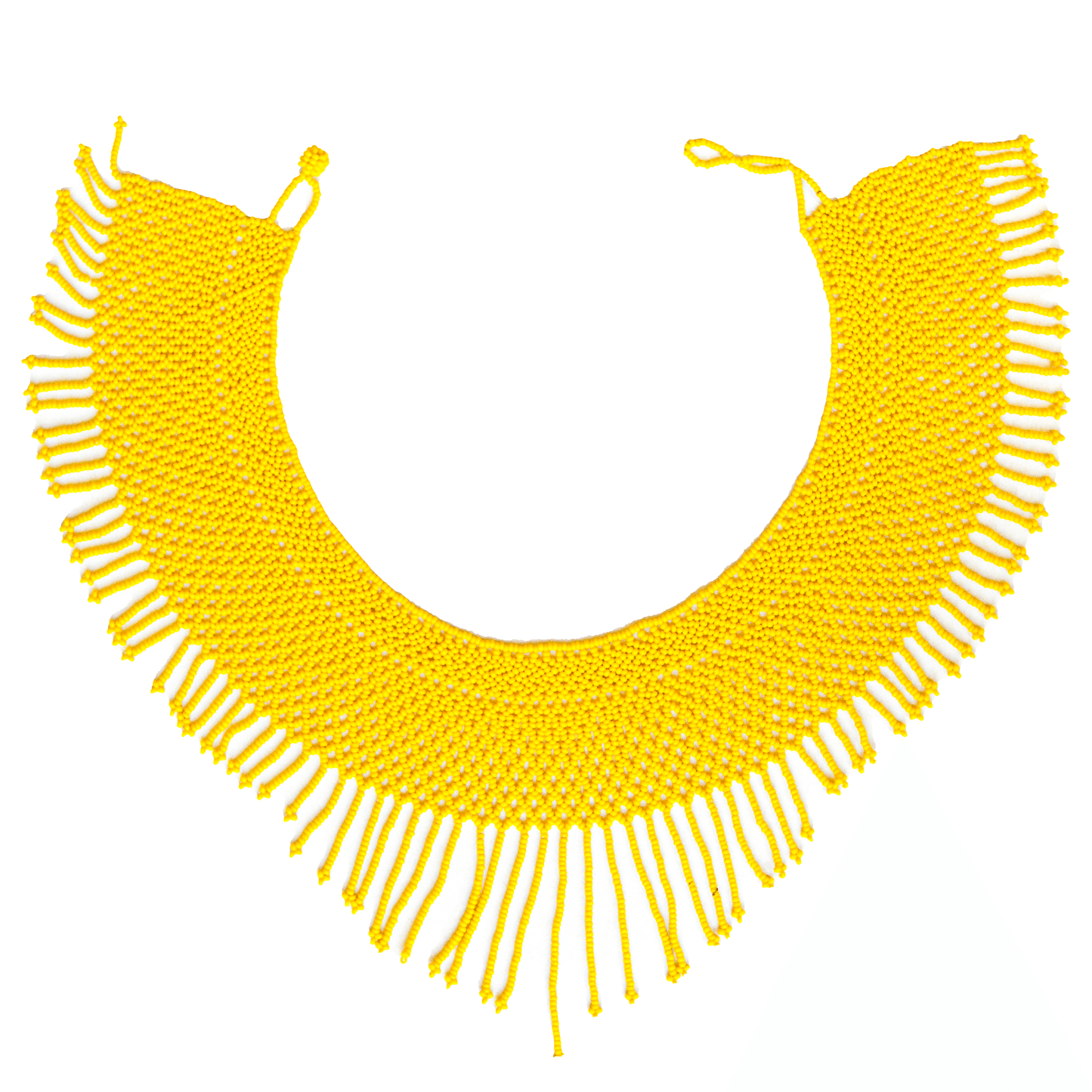 Round Beaded Necklace - W. Small Fringes