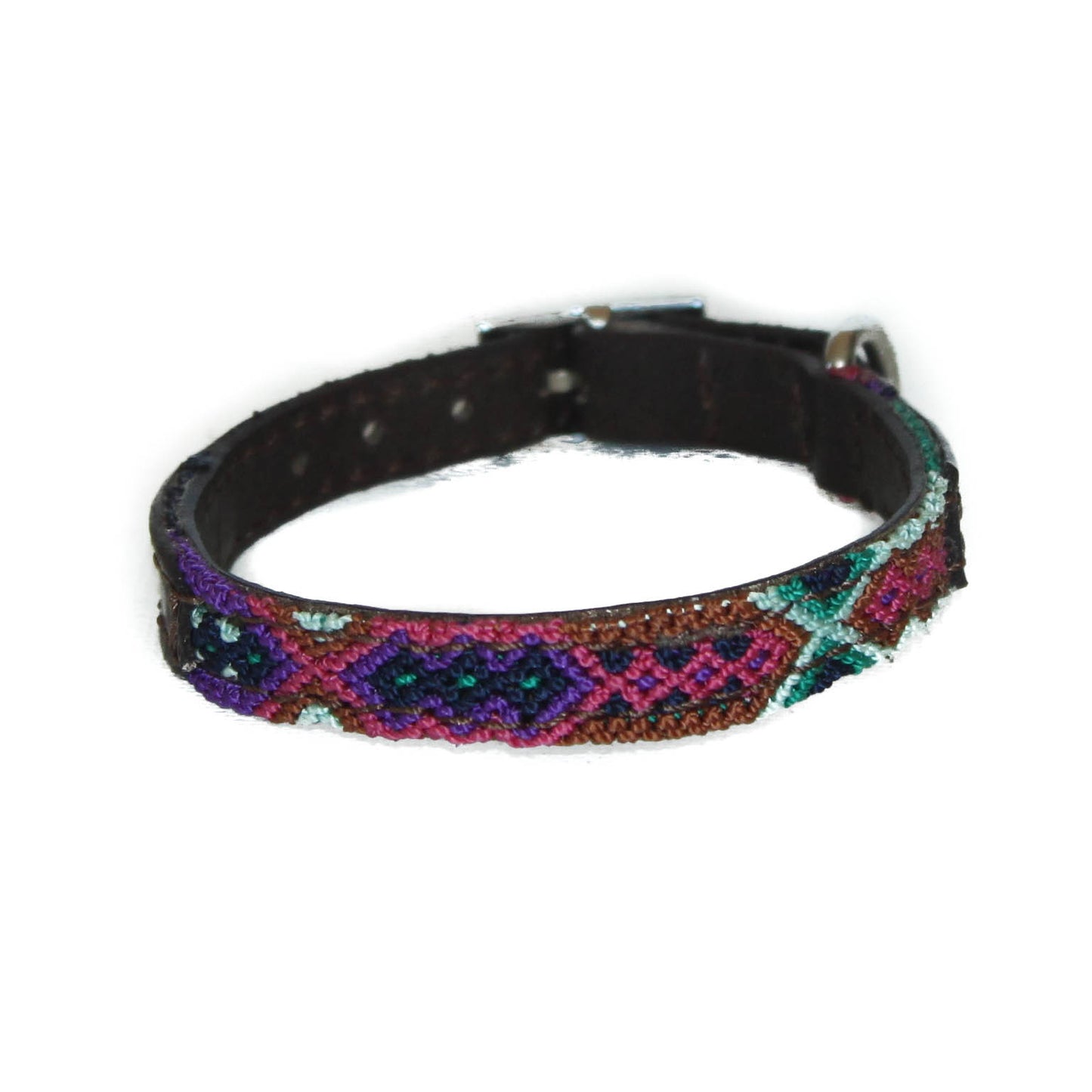 Pastel - Embroidered Dog Collar With Leather